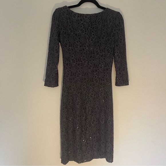 Lauren Ralph Lauren Gray Lace Sequin Cocktail Dress - Picture 8 of 8